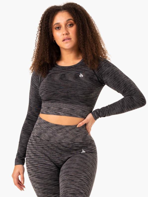Ryderwear Evolve Seamless Long Sleeve Top Black Women Clothing 4Z2T967