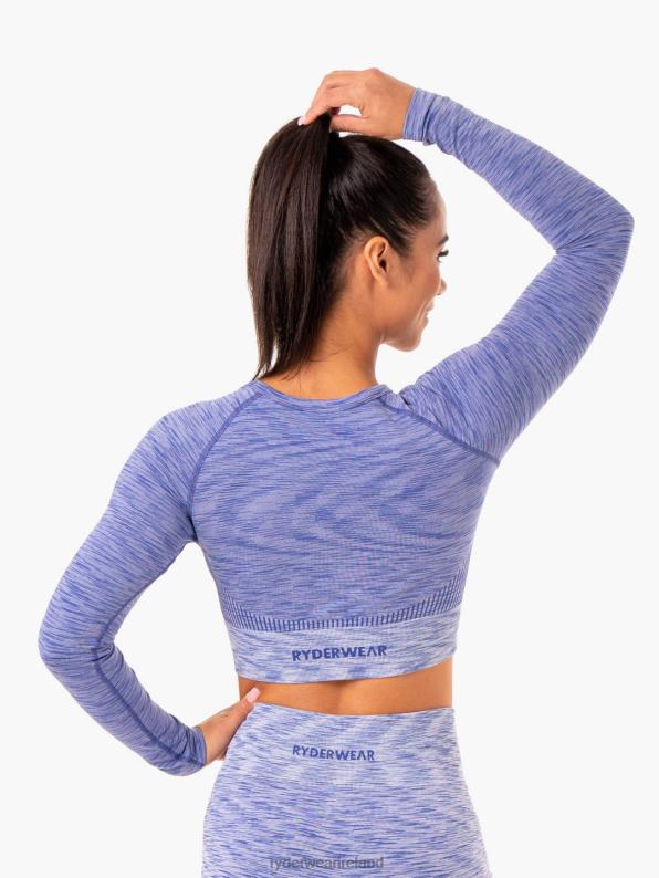 Ryderwear Evolve Seamless Long Sleeve Top Blue Women Clothing 4Z2T964