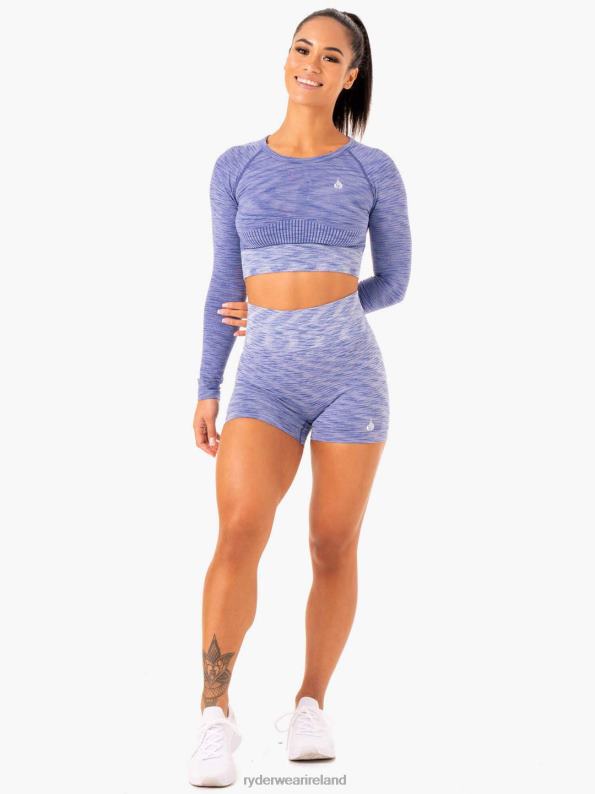 Ryderwear Evolve Seamless Long Sleeve Top Blue Women Clothing 4Z2T964
