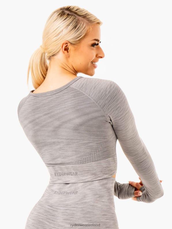 Ryderwear Evolve Seamless Long Sleeve Top Grey Women Clothing 4Z2T966