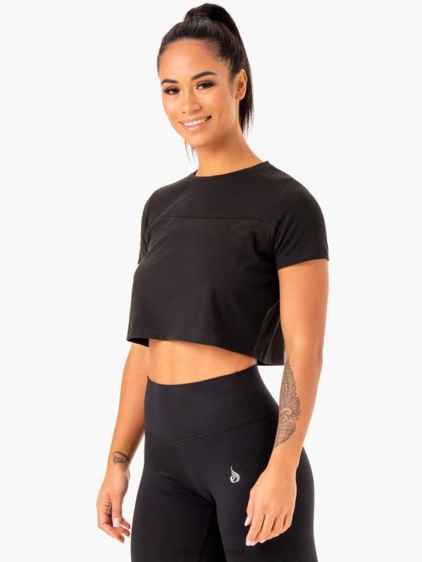 Ryderwear Hybrid Mesh Tee Black Women Clothing 4Z2T977