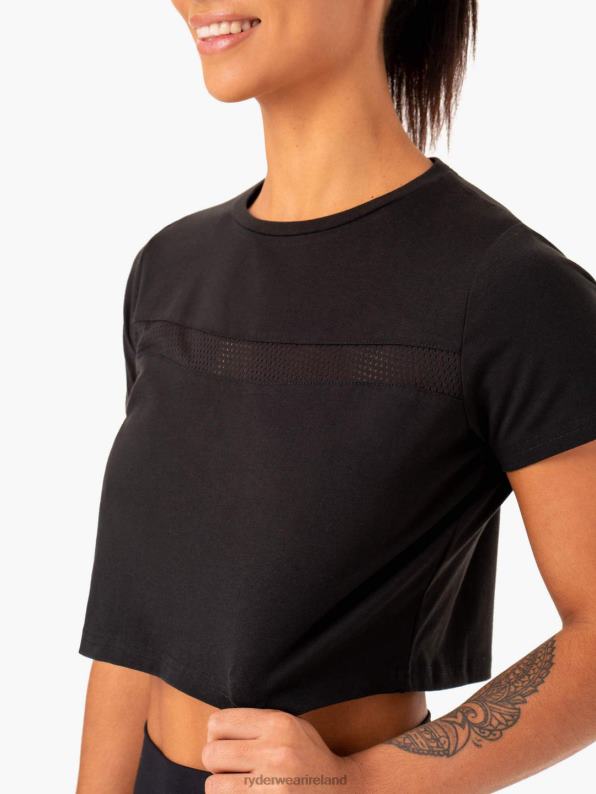 Ryderwear Hybrid Mesh Tee Black Women Clothing 4Z2T977
