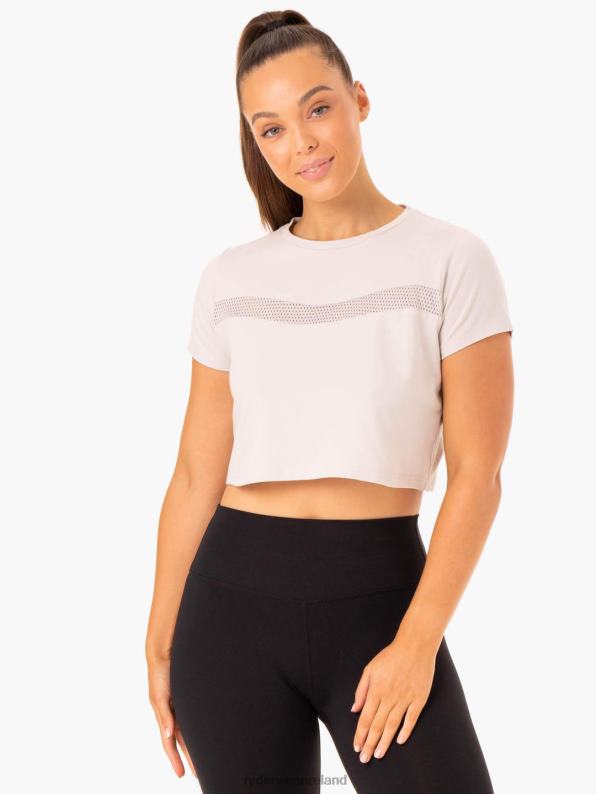 Ryderwear Hybrid Mesh Tee Ivory Women Clothing 4Z2T978