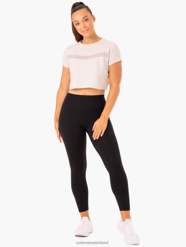 Ryderwear Hybrid Mesh Tee Ivory Women Clothing 4Z2T978