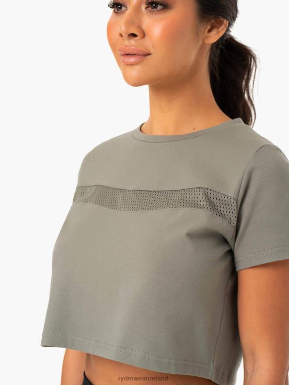 Ryderwear Hybrid Mesh Tee Khaki Women Clothing 4Z2T980