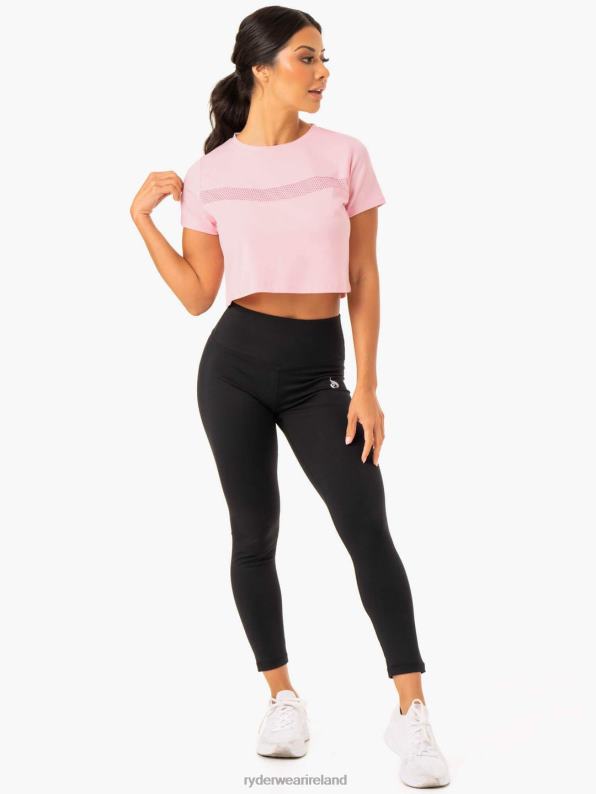 Ryderwear Hybrid Mesh Tee Pink Women Clothing 4Z2T981