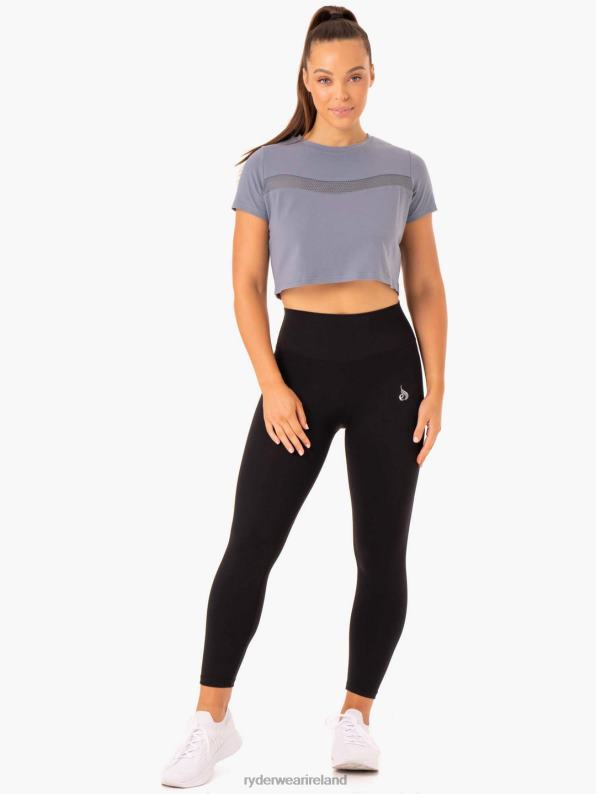 Ryderwear Hybrid Mesh Tee Steel Blue Women Clothing 4Z2T979
