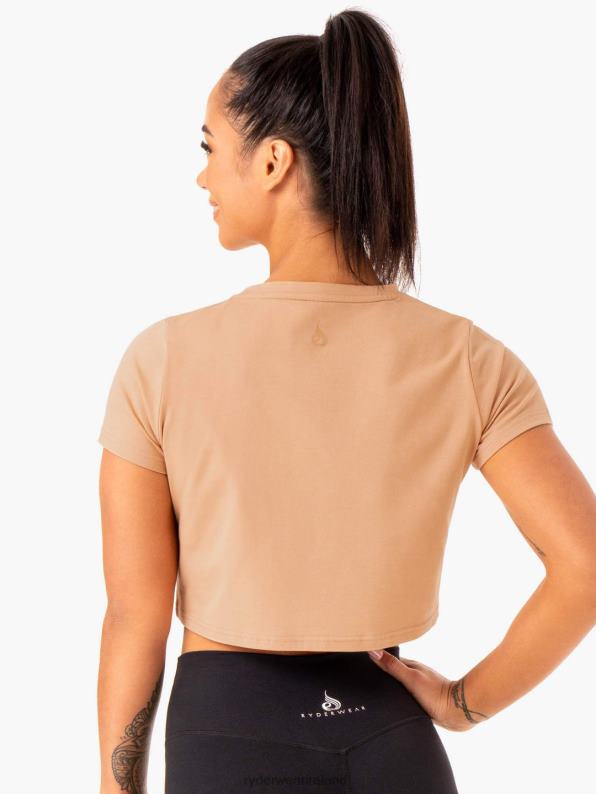 Ryderwear Hybrid Mesh Tee Tan Women Clothing 4Z2T982