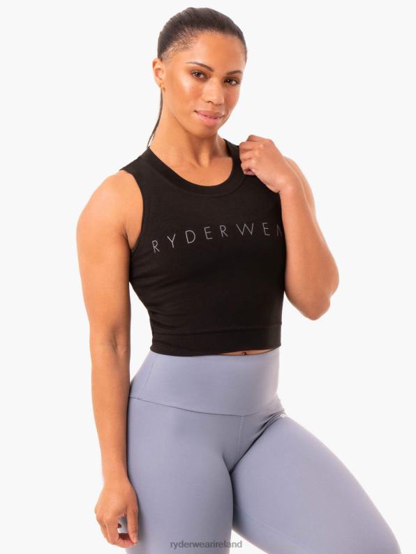 Ryderwear Motion Crop Top Black Women Clothing 4Z2T1035