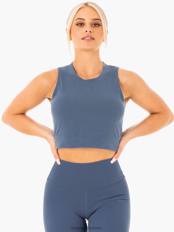 Ryderwear Motion Crop Top Steel Blue Women Clothing 4Z2T1039