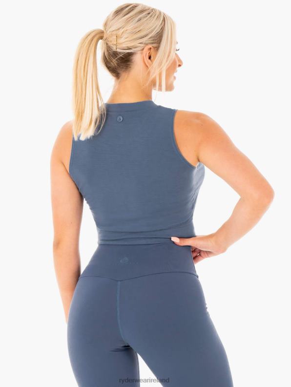 Ryderwear Motion Crop Top Steel Blue Women Clothing 4Z2T1039
