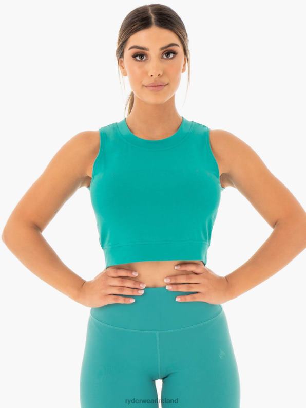 Ryderwear Motion Crop Top Teal Women Clothing 4Z2T1038