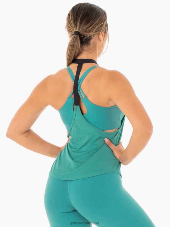 Ryderwear Motion Slinky T-Back Teal Women Clothing 4Z2T1071