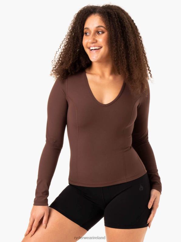 Ryderwear Nkd Align Long Sleeve Training Top Chocolate Women Clothing 4Z2T947