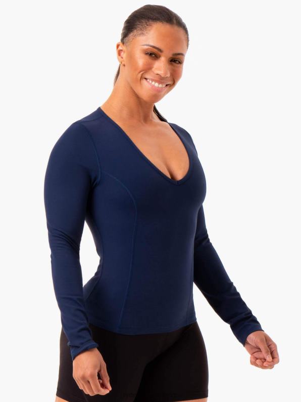 Ryderwear Nkd Align Long Sleeve Training Top Navy Women Clothing 4Z2T952