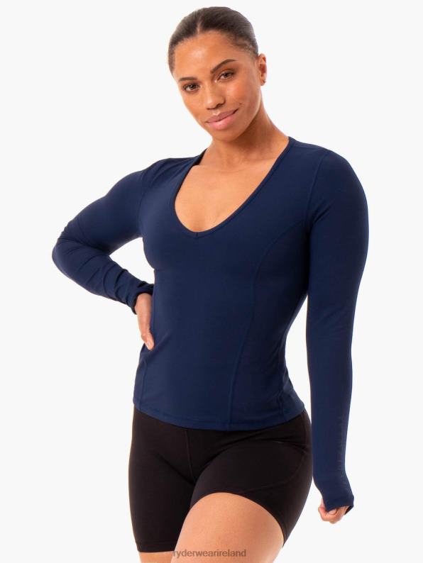 Ryderwear Nkd Align Long Sleeve Training Top Navy Women Clothing 4Z2T952