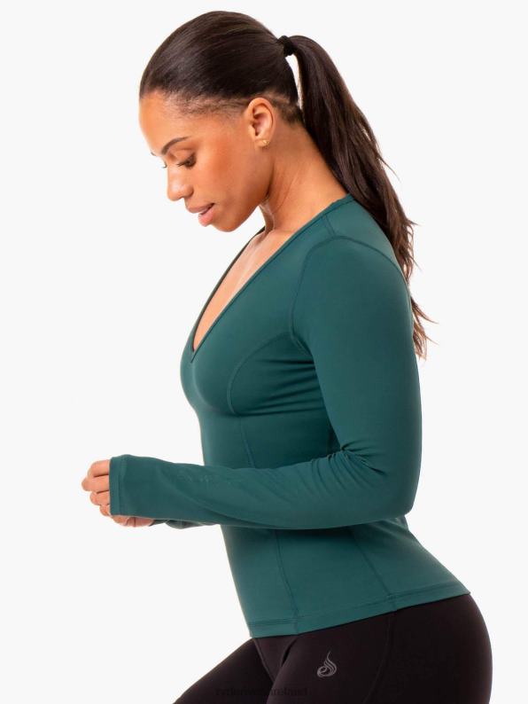 Ryderwear Nkd Align Long Sleeve Training Top Teal Women Clothing 4Z2T948