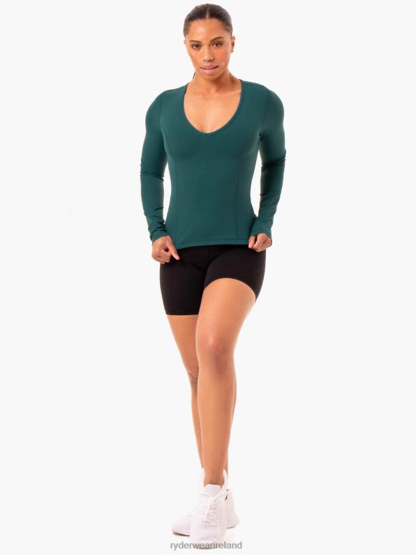 Ryderwear Nkd Align Long Sleeve Training Top Teal Women Clothing 4Z2T948
