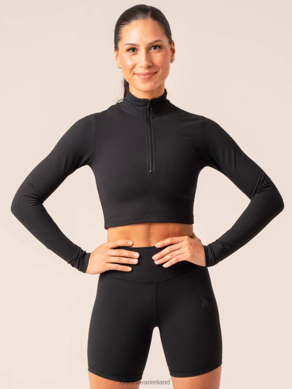 Ryderwear Nkd Half Zip Long Sleeve Top Black Women Clothing 4Z2T777