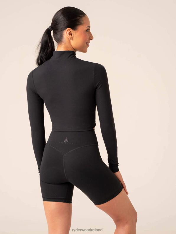 Ryderwear Nkd Half Zip Long Sleeve Top Black Women Clothing 4Z2T777