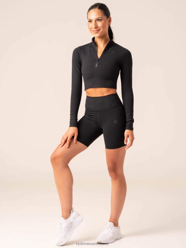 Ryderwear Nkd Half Zip Long Sleeve Top Black Women Clothing 4Z2T777