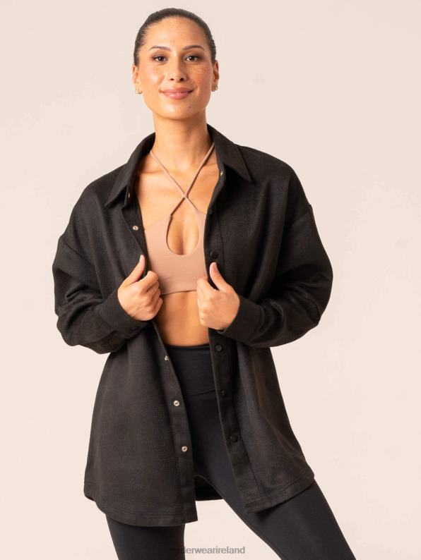 Ryderwear Oversized Shacket Black Women Clothing 4Z2T785