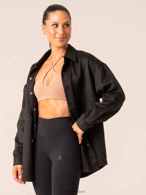 Ryderwear Oversized Shacket Black Women Clothing 4Z2T785