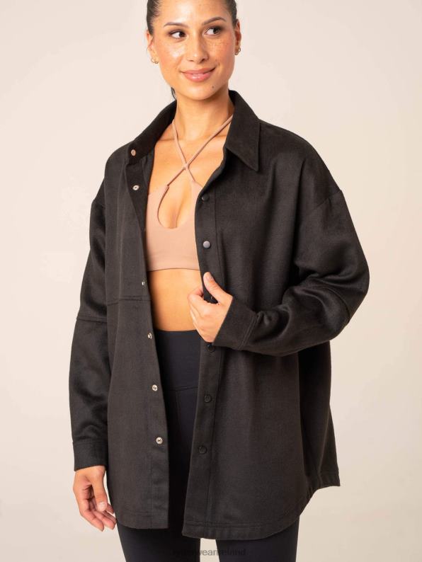 Ryderwear Oversized Shacket Black Women Clothing 4Z2T785