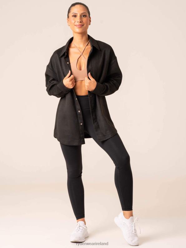 Ryderwear Oversized Shacket Black Women Clothing 4Z2T785