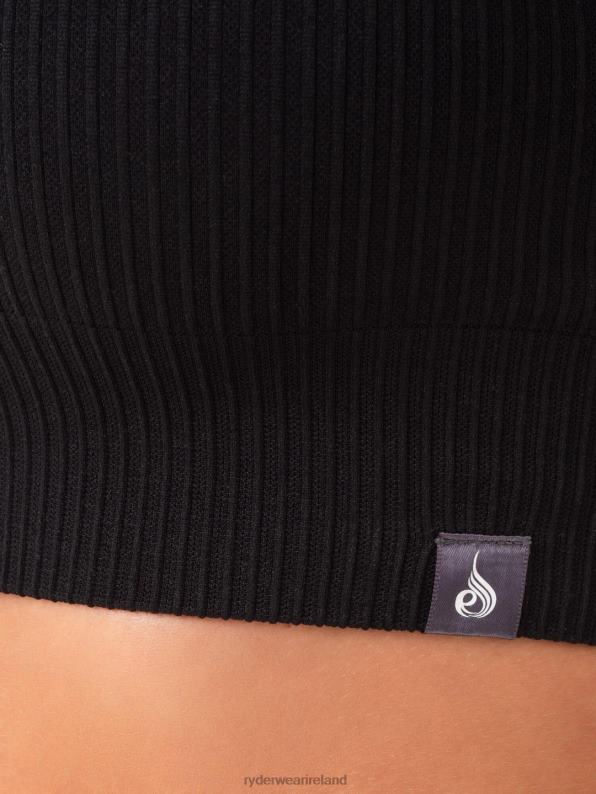Ryderwear Rib Seamless Long Sleeve Top Black Women Clothing 4Z2T1030
