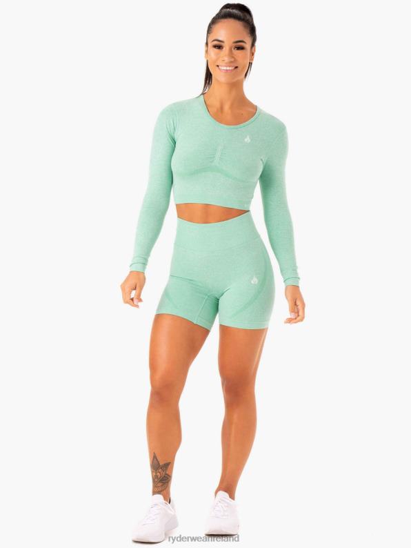 Ryderwear Sculpt Seamless Long Sleeve Top Mint Marl Women Clothing 4Z2T968