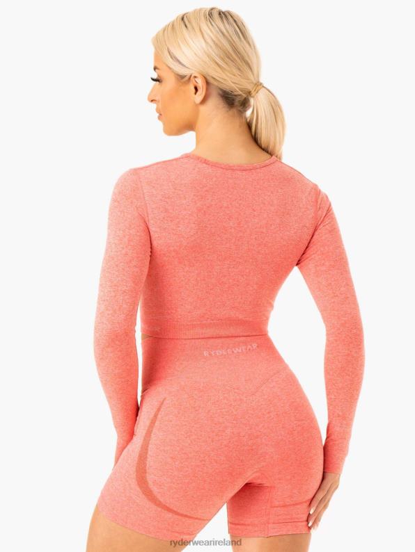 Ryderwear Sculpt Seamless Long Sleeve Top Peach Marl Women Clothing 4Z2T969