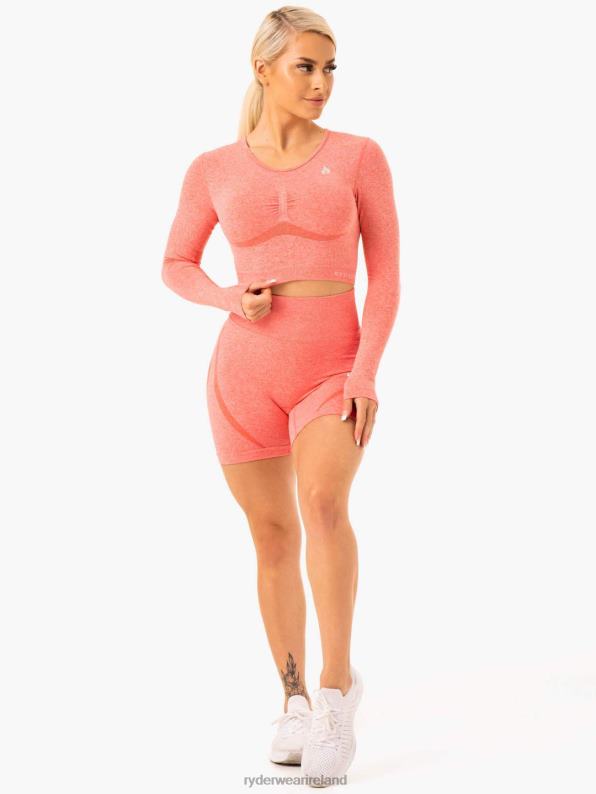 Ryderwear Sculpt Seamless Long Sleeve Top Peach Marl Women Clothing 4Z2T969