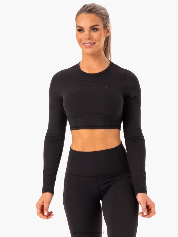 Ryderwear Sola Long Sleeve Top Black Women Clothing 4Z2T1011