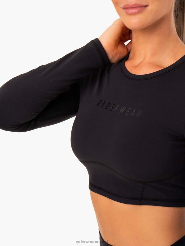 Ryderwear Sola Long Sleeve Top Black Women Clothing 4Z2T1011
