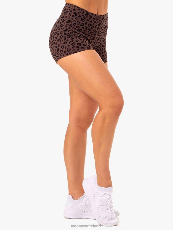 Ryderwear Adapt High Waisted Scrunch Shorts Chocolate Leopard Women Clothing 4Z2T655