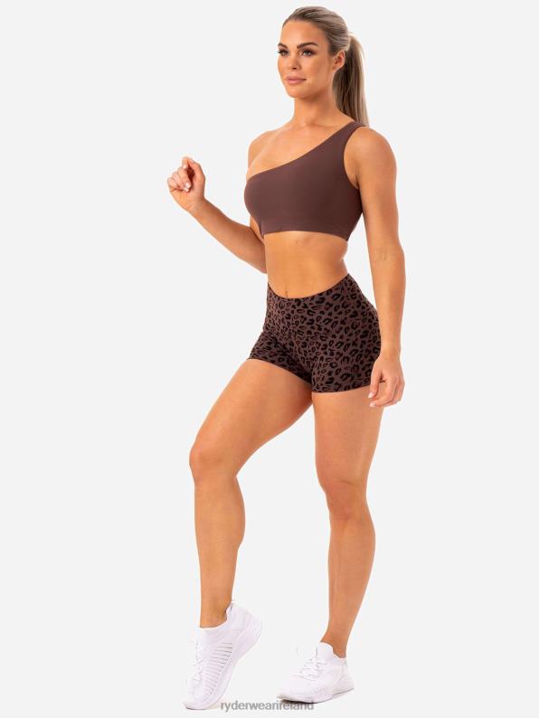 Ryderwear Adapt High Waisted Scrunch Shorts Chocolate Leopard Women Clothing 4Z2T655