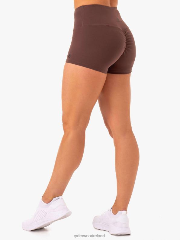 Ryderwear Adapt High Waisted Scrunch Shorts Chocolate Women Clothing 4Z2T654
