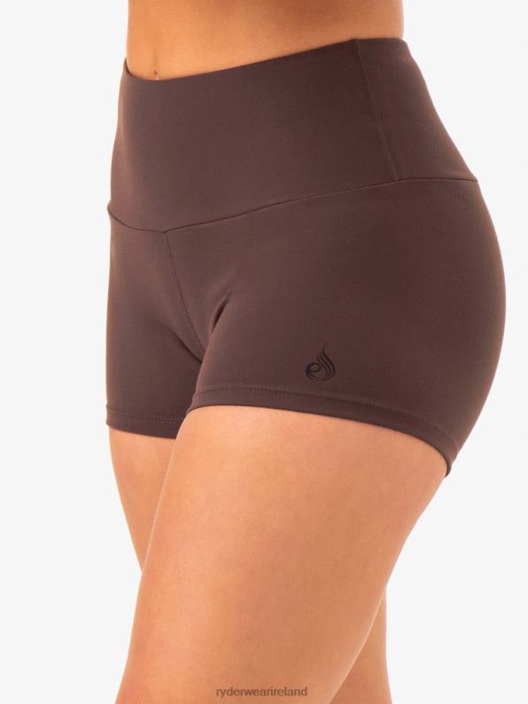 Ryderwear Adapt High Waisted Scrunch Shorts Chocolate Women Clothing 4Z2T654