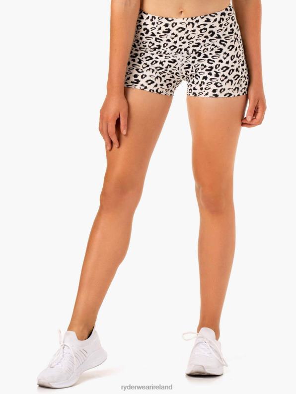 Ryderwear Adapt High Waisted Scrunch Shorts Ivory Leopard Women Clothing 4Z2T659