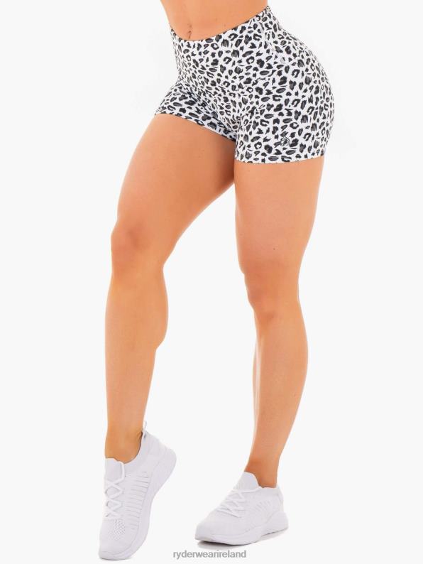 Ryderwear Adapt High Waisted Scrunch Shorts Snow Leopard Women Clothing 4Z2T696