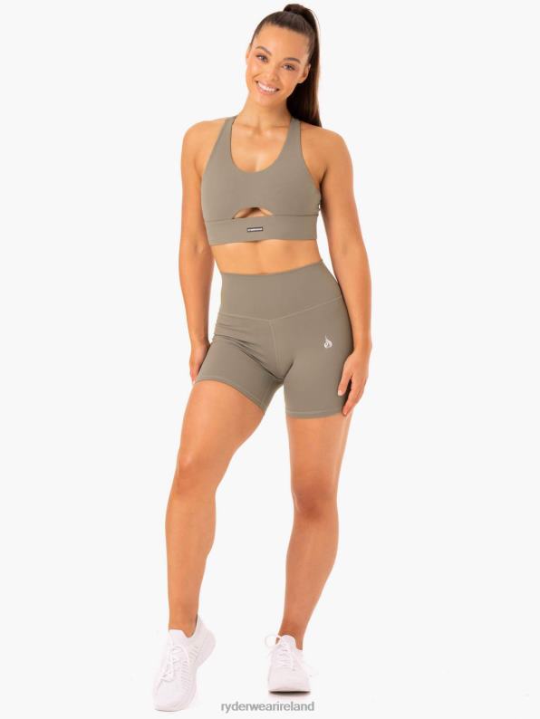 Ryderwear Base High Waisted Shorts Khaki Women Clothing 4Z2T648