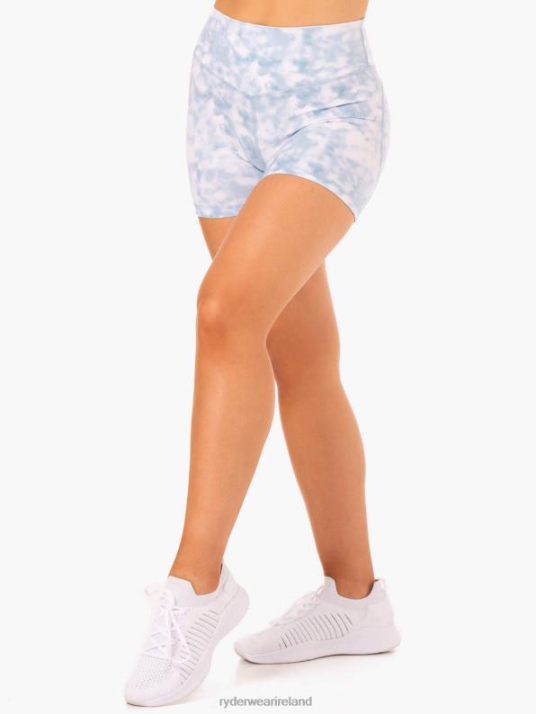 Ryderwear Mid Length Shorts Steel Blue Tie Dye Women Clothing 4Z2T643