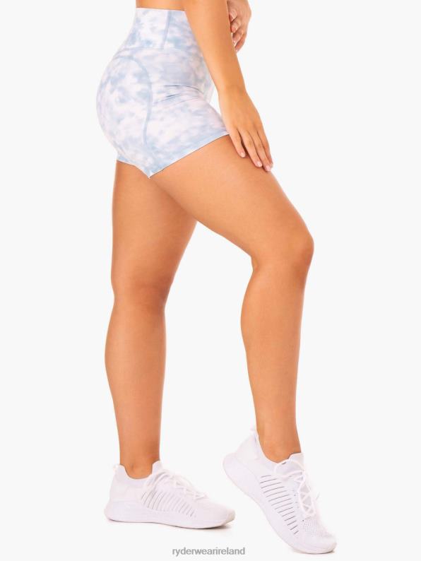 Ryderwear Mid Length Shorts Steel Blue Tie Dye Women Clothing 4Z2T643