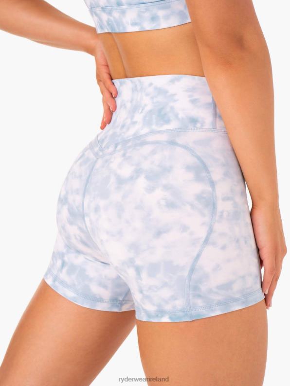 Ryderwear Mid Length Shorts Steel Blue Tie Dye Women Clothing 4Z2T643