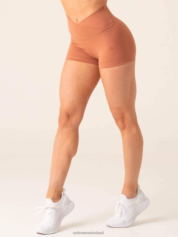 Ryderwear Momentum Cross Over Scrunch Booty Shorts Clay Women Clothing 4Z2T577