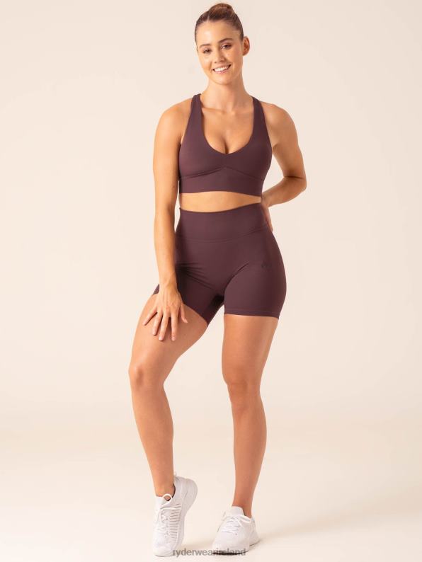 Ryderwear Nkd High Waisted Scrunch Shorts Plum Women Clothing 4Z2T538