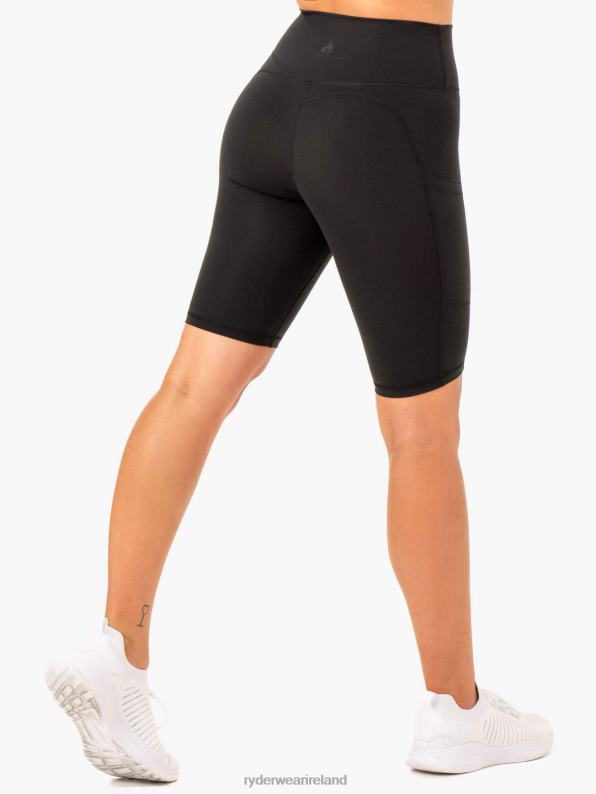 Ryderwear Reset High Waisted Pocket Bike Shorts Black Women Clothing 4Z2T615