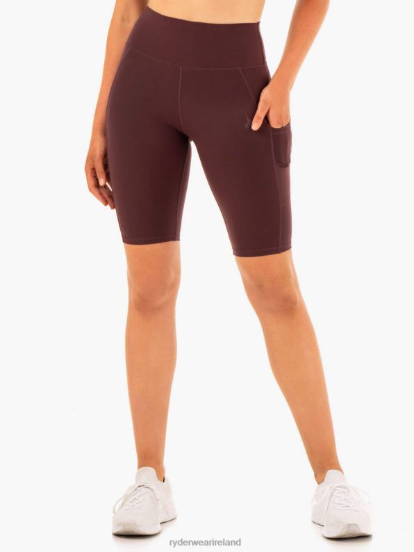 Ryderwear Reset High Waisted Pocket Bike Shorts Chocolate Women Clothing 4Z2T613
