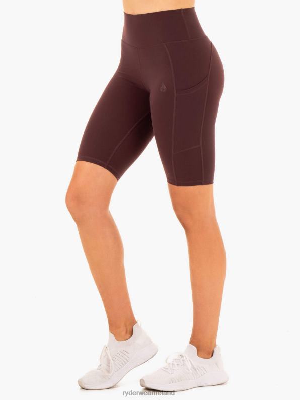Ryderwear Reset High Waisted Pocket Bike Shorts Chocolate Women Clothing 4Z2T613